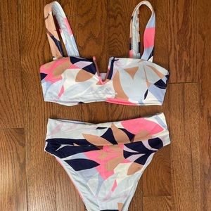 Aerie Pink & Blue Floral Bikini Set